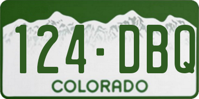 CO license plate 124DBQ
