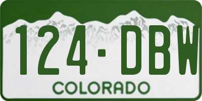 CO license plate 124DBW