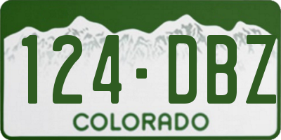 CO license plate 124DBZ