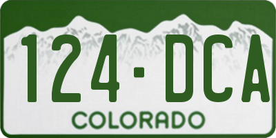 CO license plate 124DCA