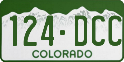 CO license plate 124DCC