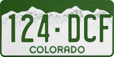 CO license plate 124DCF
