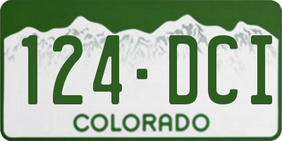 CO license plate 124DCI