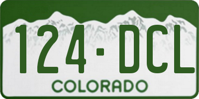 CO license plate 124DCL