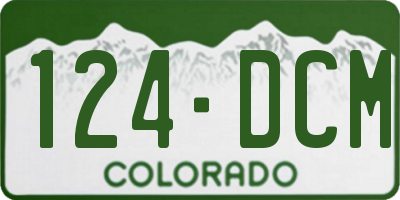 CO license plate 124DCM