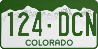 CO license plate 124DCN