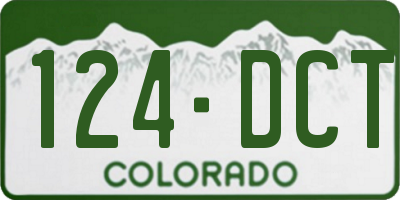 CO license plate 124DCT