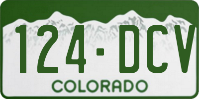 CO license plate 124DCV