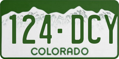 CO license plate 124DCY