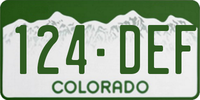 CO license plate 124DEF