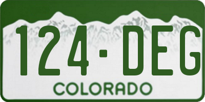 CO license plate 124DEG