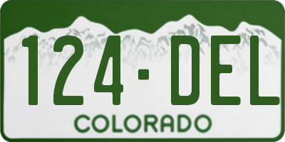CO license plate 124DEL