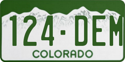 CO license plate 124DEM