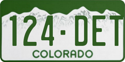 CO license plate 124DET