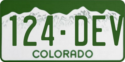 CO license plate 124DEV