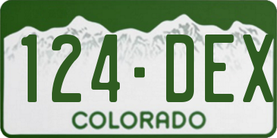 CO license plate 124DEX
