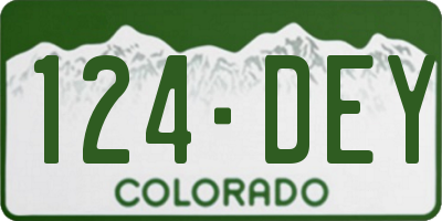 CO license plate 124DEY