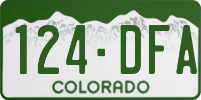 CO license plate 124DFA