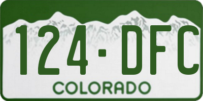 CO license plate 124DFC