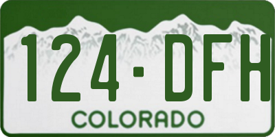 CO license plate 124DFH
