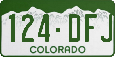 CO license plate 124DFJ