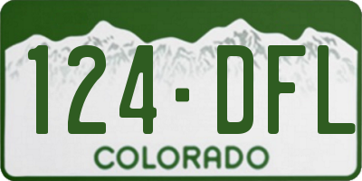 CO license plate 124DFL