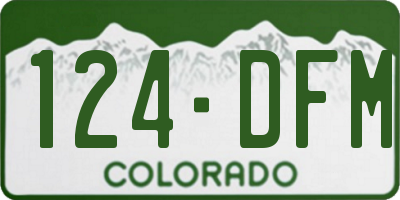 CO license plate 124DFM