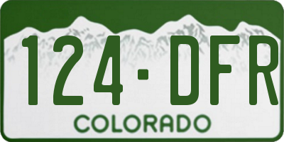 CO license plate 124DFR