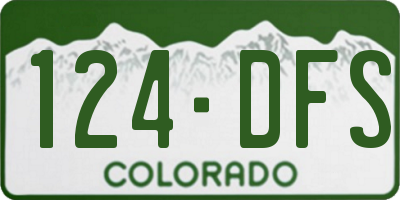 CO license plate 124DFS