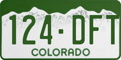 CO license plate 124DFT