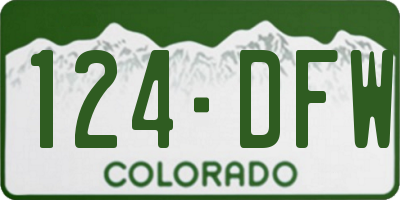 CO license plate 124DFW