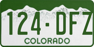 CO license plate 124DFZ