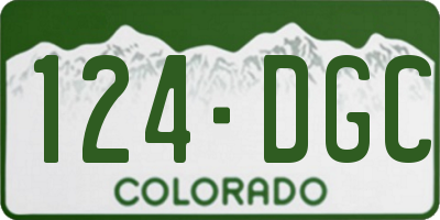 CO license plate 124DGC