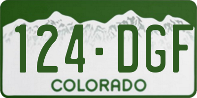 CO license plate 124DGF