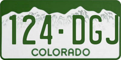 CO license plate 124DGJ