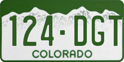 CO license plate 124DGT