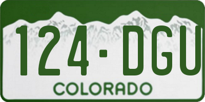 CO license plate 124DGU