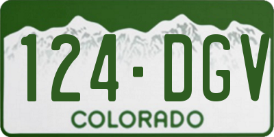 CO license plate 124DGV