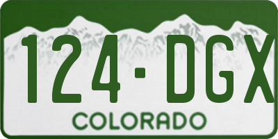 CO license plate 124DGX