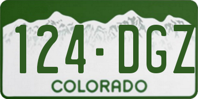 CO license plate 124DGZ