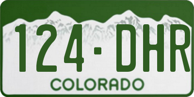 CO license plate 124DHR