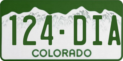 CO license plate 124DIA