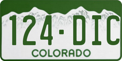 CO license plate 124DIC