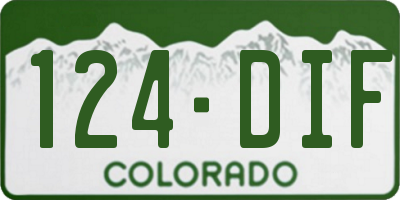 CO license plate 124DIF
