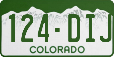 CO license plate 124DIJ