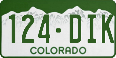 CO license plate 124DIK
