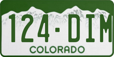 CO license plate 124DIM