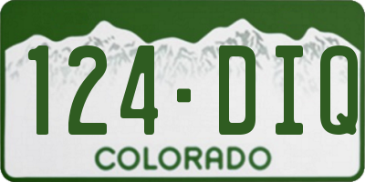 CO license plate 124DIQ