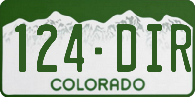 CO license plate 124DIR