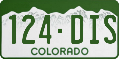 CO license plate 124DIS